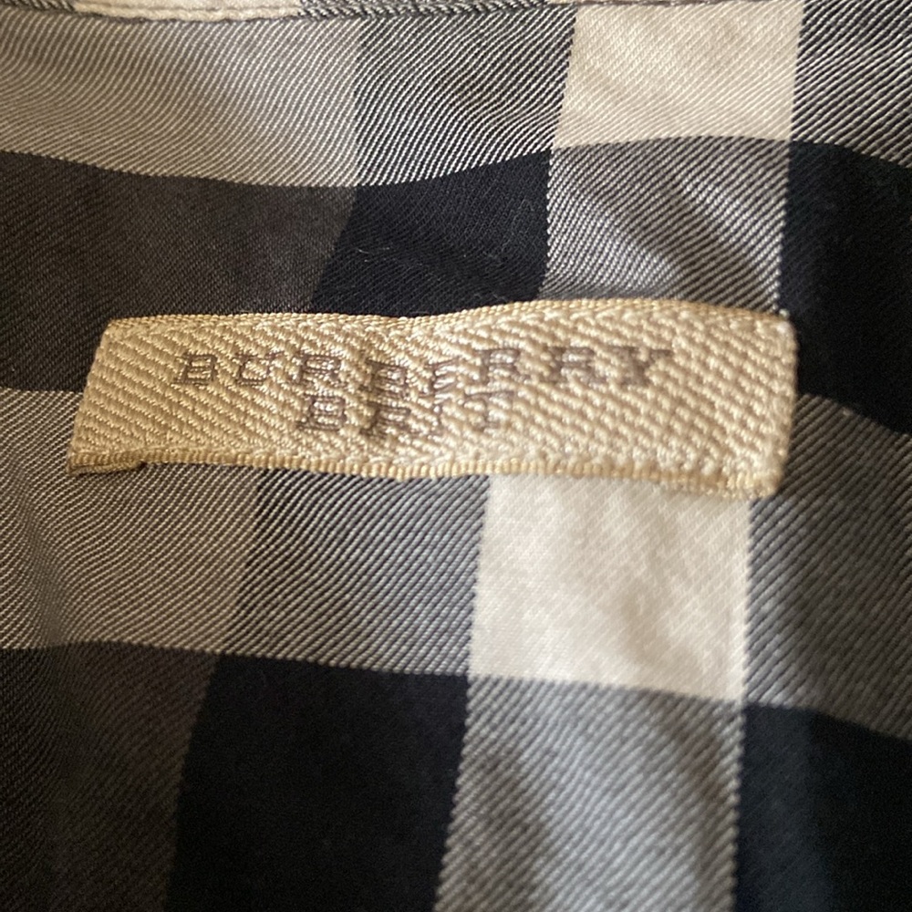Burberry Brit Gray Casual Button Down Shirt with Bold Plaid - Picture 5 of 9
